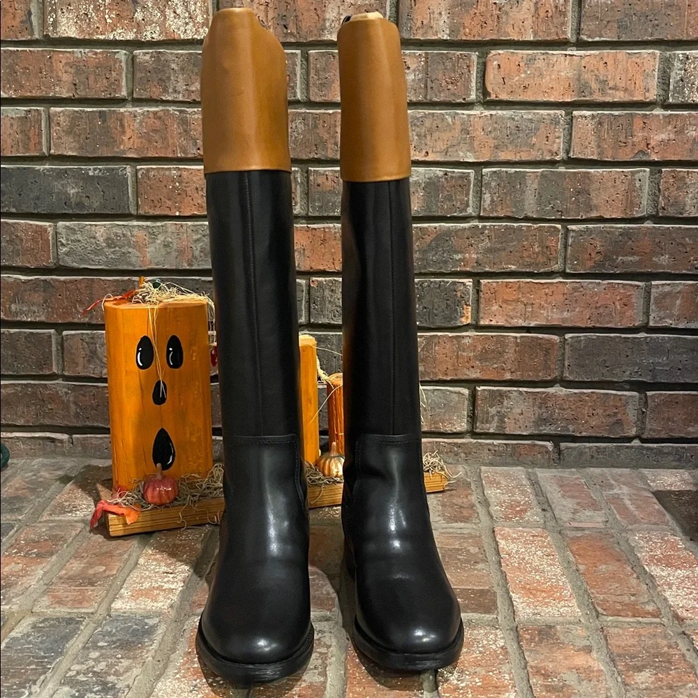 Franco Sarto Women's Black and Brown Riding Boots Sz 6